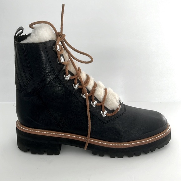 MARC FISHER $199 Shoes Womens Izzie Genuine Shearling Lug Sole Boot Size 6 NEW - Picture 8 of 10